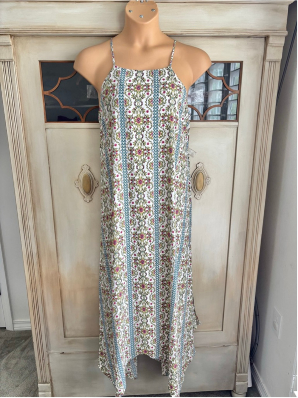 NWT Versona Handkerchief Hem Floral Midi Dress | Sz XL